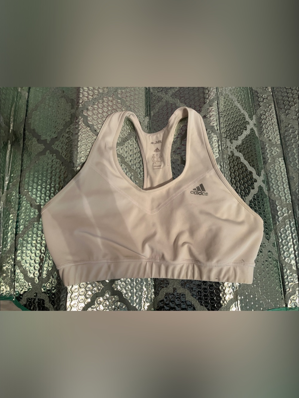 Adidas White Racerback Sports Bra Sz XL